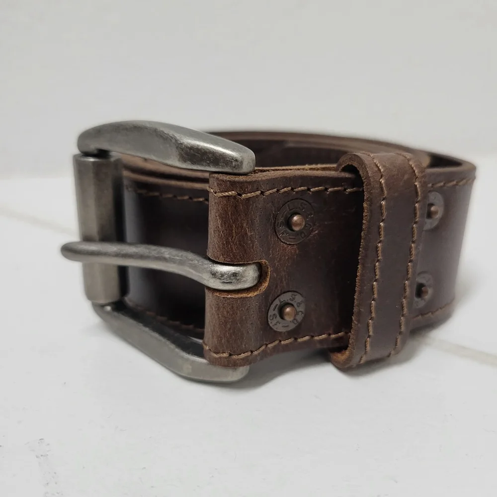 Levi's Men's Genuine Leather Brown Belt Size Large 38-40 Width 1.5